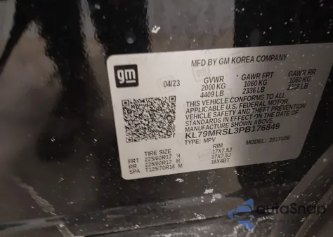 2023 Chevrolet Trailblazer Awd Lt из США, поврежденный, VIN KL79MRSL3PB176849